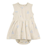 Robe-body florale pour bébé fille - Ivoire