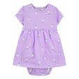 Robe-body florale pour bébé fille - Violet