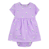 Robe-body florale pour bébé fille - Violet