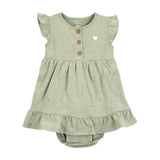Robe-body cœur pour bébé fille - Vert