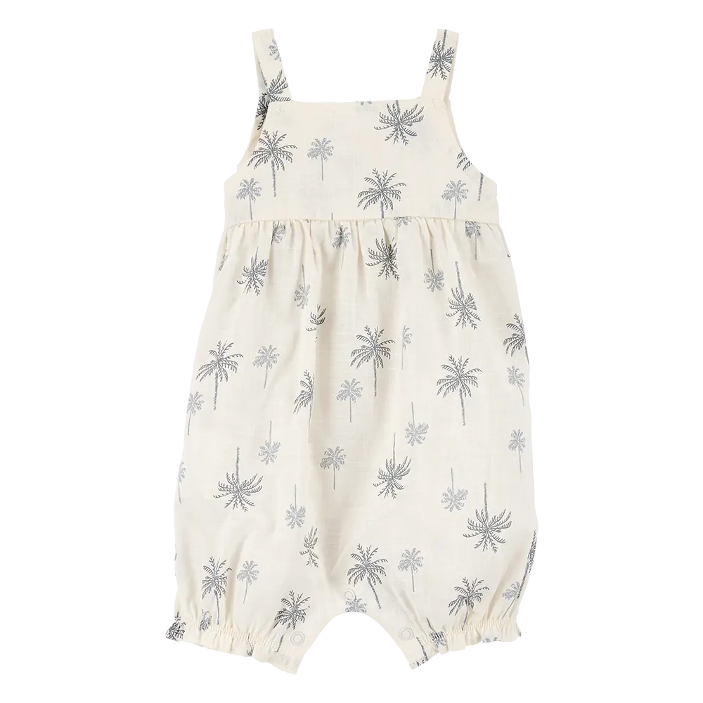 Barboteuse en coton imprimé palmiers bébé fille