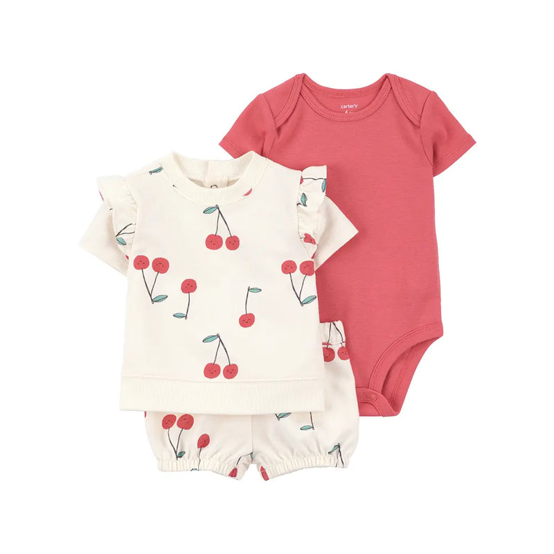 Ensemble 3 Pièces Bébé Fille Carter's - Cerise