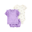 Ensemble 3 pièces à volants pour bébé fille