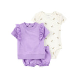 Ensemble 3 pièces à volants pour bébé fille