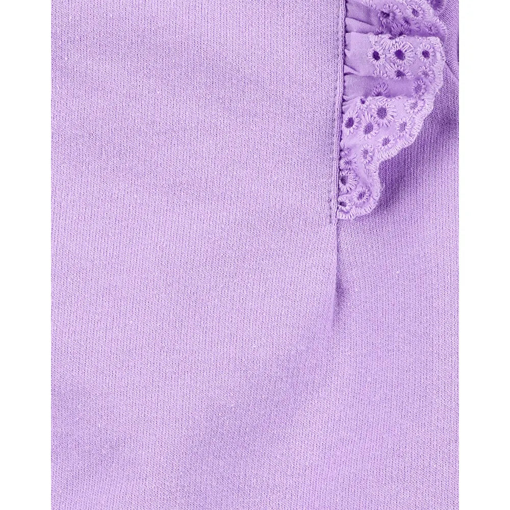 Ensemble 3 Pièces à Volants Bébé Fille Carter's - Violet & Ivoire