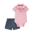 Ensemble body polo et short bébé garçon - Rose