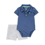 Ensemble body polo et short rayé bébé garçon