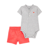 Ensemble body rayé et short bébé garçon