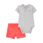 Ensemble body rayé et short bébé garçon
