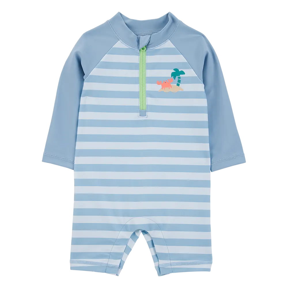 Maillot de bain anti-UV à rayures bébé garçon