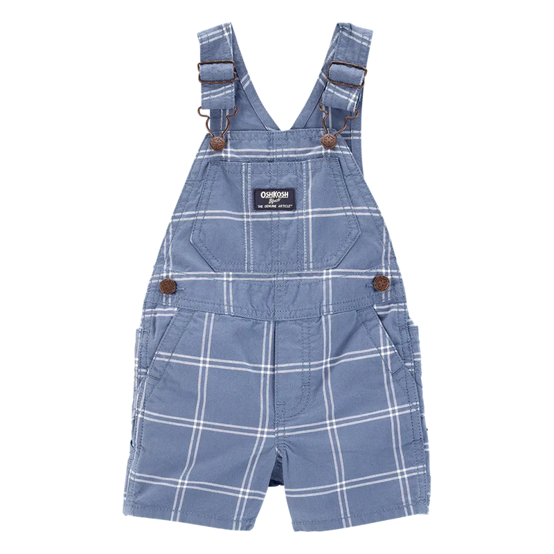 Salopette Courte à Carreaux Bébé Garçon OshKosh - Bleu