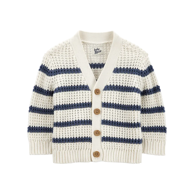 Cardigan Rayé en Tricot Bébé Garçon OshKosh - Crème & Bleu