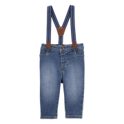 Jean à bretelles en tricot denim bébé garçon