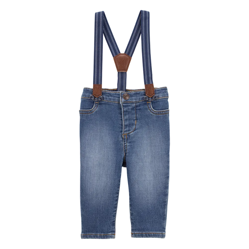 OshKosh Baby Boy Knit Denim Overalls
