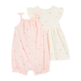 Ensemble robe et barboteuse arc-en-ciel bébé fille
