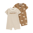 Lot de 2 barboteuses rayées bébé garçon - Coton