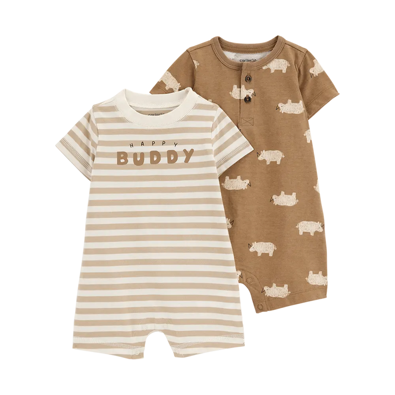 Lot de 2 Barboteuses Bébé Garçon Carter's - Beige & Camel
