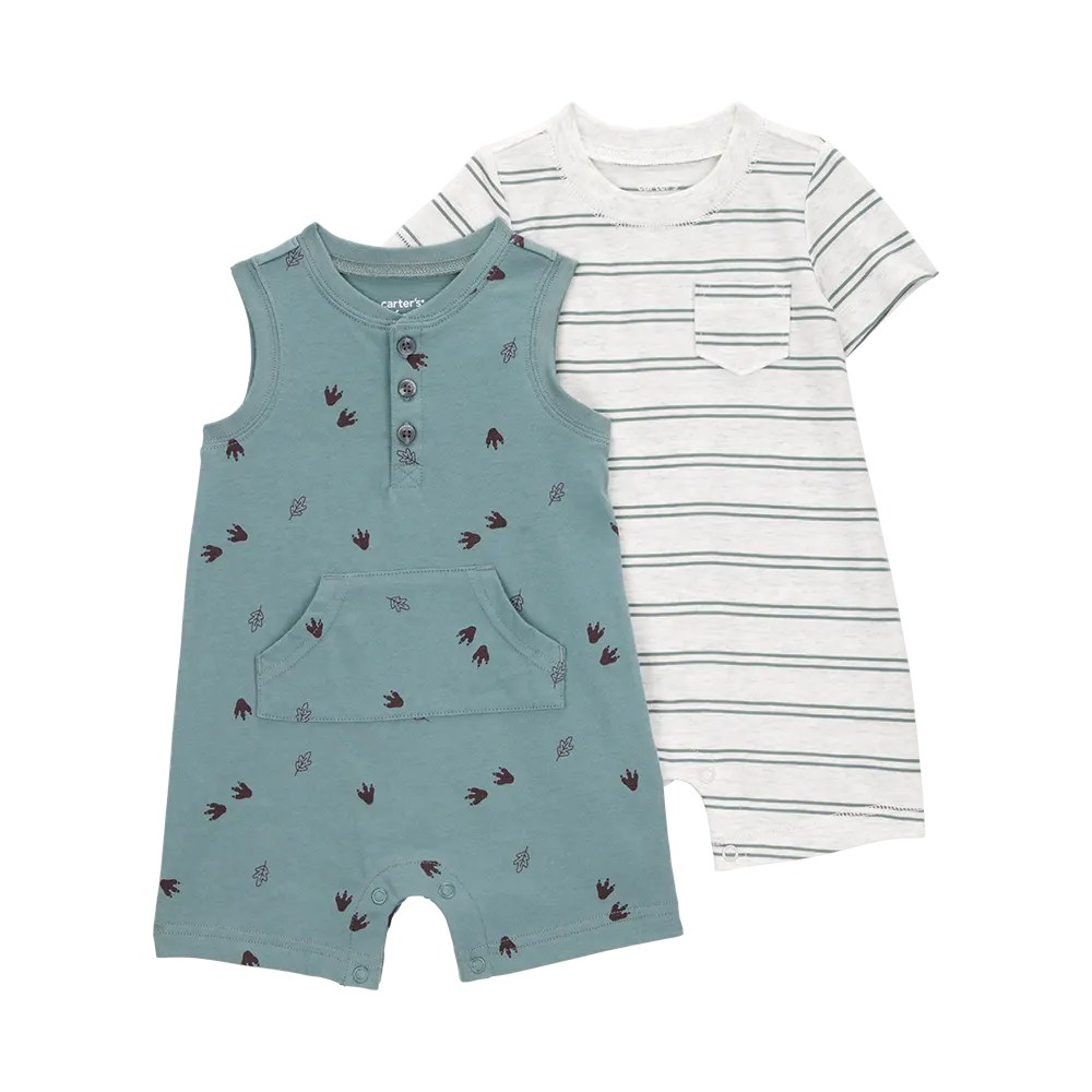 Lot de 2 barboteuses rayées bébé garçon