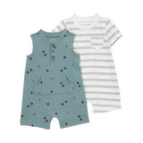 Lot de 2 barboteuses rayées bébé garçon