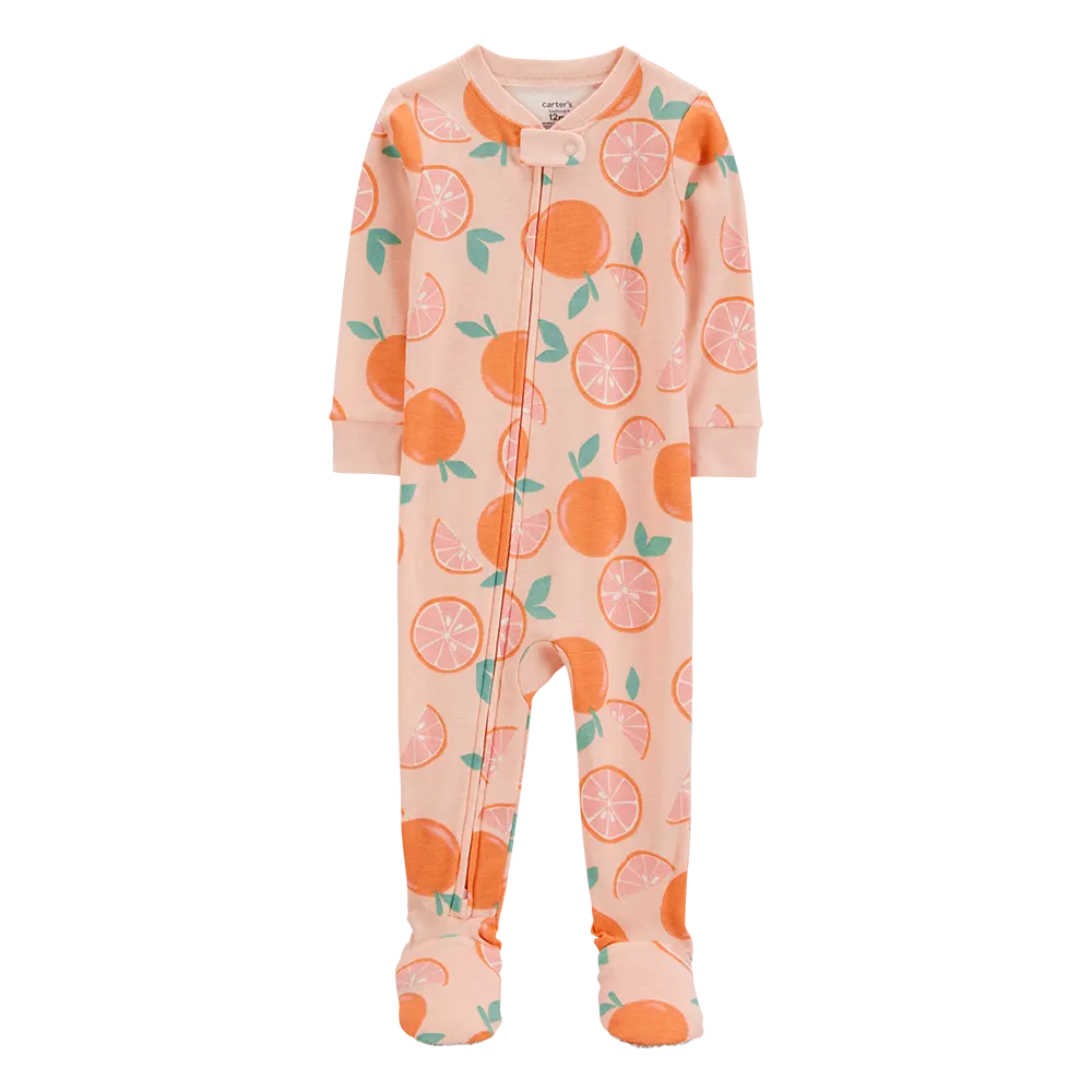Pyjama dors-bien orange bébé fille - Coton