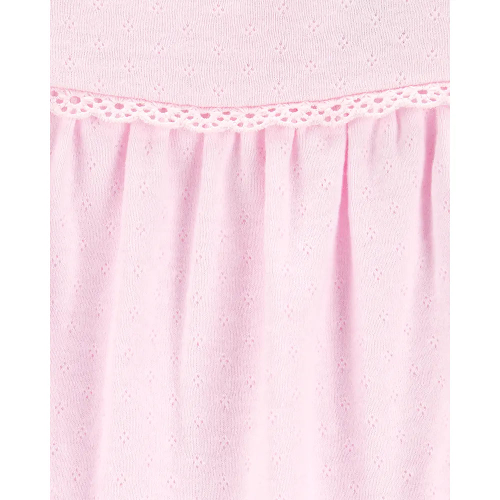 Body de punto pointelle con mangas mariposa para bebé niña OshKosh - Rosa