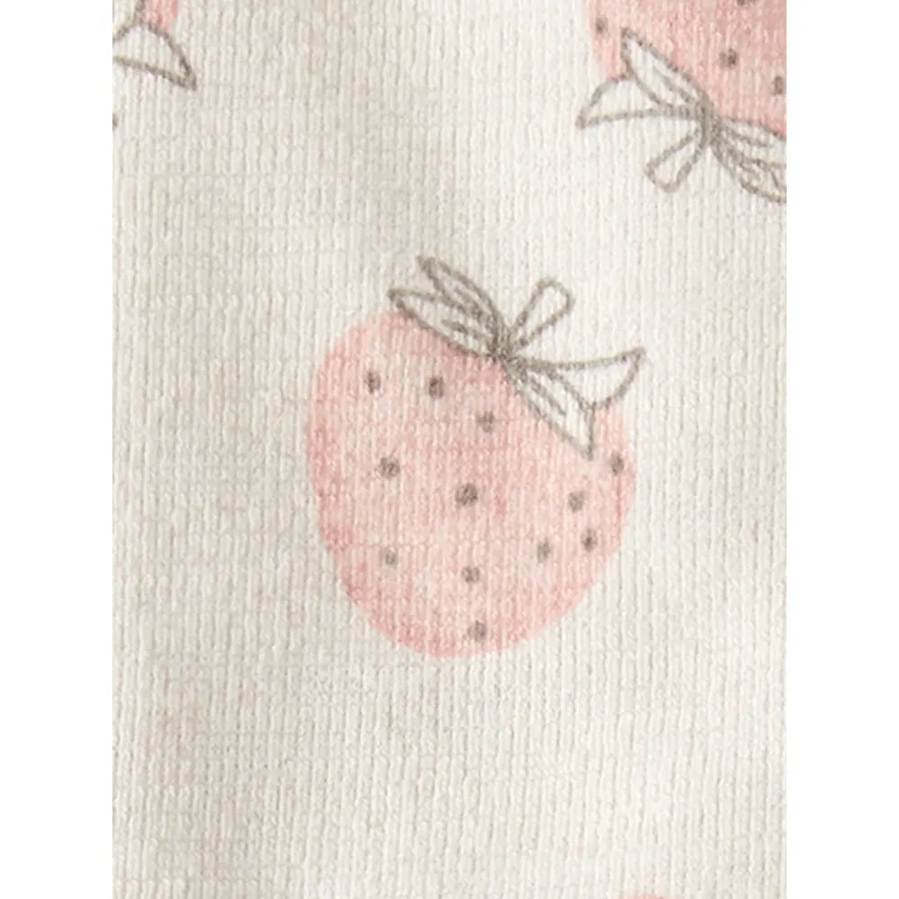 Ensemble 2 pièces fraise en coton bio bébé fille