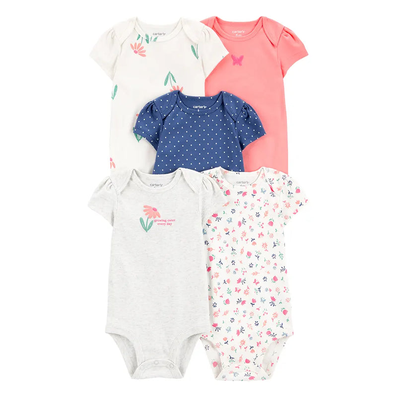 Lote de 5 bodys de manga corta para bebé niña Carter's - Multicolor