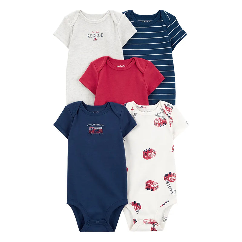 Lot de 5 Bodies Manches Courtes Bébé Garçon Carter's - Multi