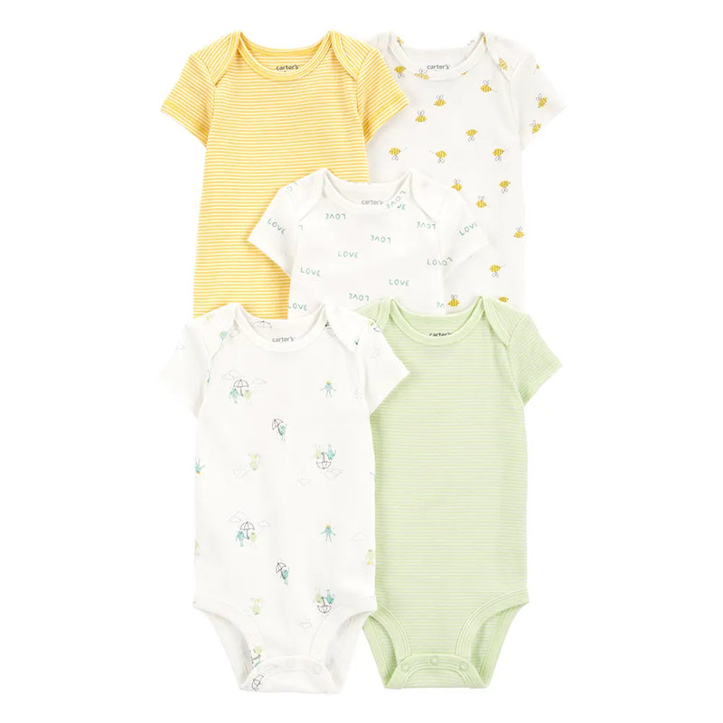 Lote de 5 bodys de manga corta para bebé Carter's - Multicolor