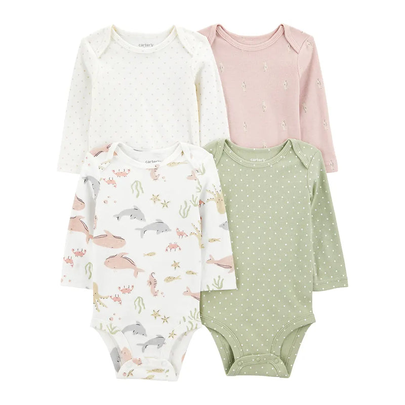Lote de 5 bodys de manga larga para bebé niña Carter's - Multicolor