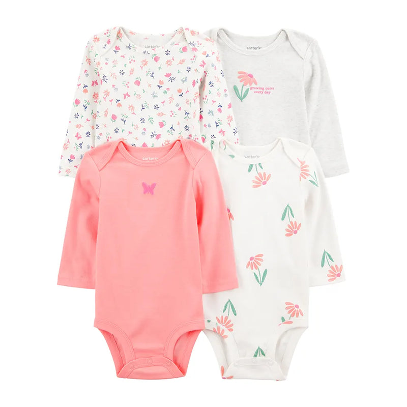 Lote de 5 bodys de manga larga para bebé niña Carter's - Multicolor