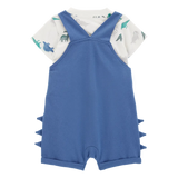Ensemble salopette courte et t-shirt dinosaure bébé