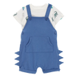 Ensemble salopette courte et t-shirt dinosaure bébé
