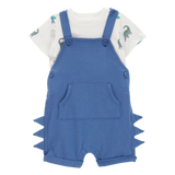 Ensemble salopette courte et t-shirt dinosaure bébé