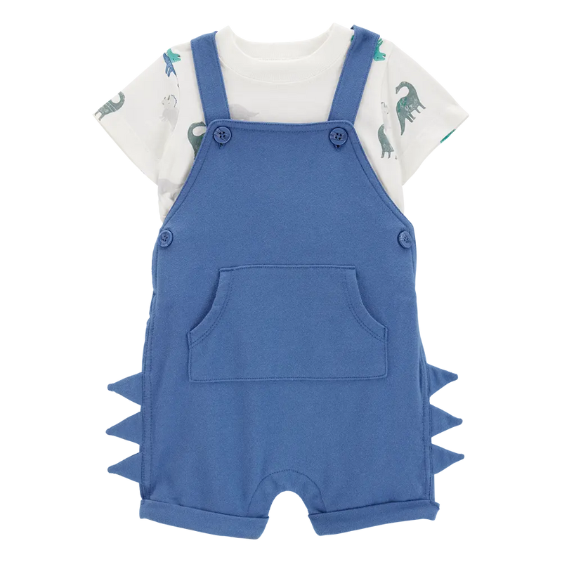 Salopette Courte & T-shirt Bébé Graçon Carter's - Dinosaure