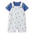Ensemble t-shirt et salopette courte voilier bébé