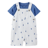 Ensemble t-shirt et salopette courte voilier bébé