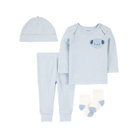 Ensemble 4 pièces chiot bébé garçon - 100% Coton
