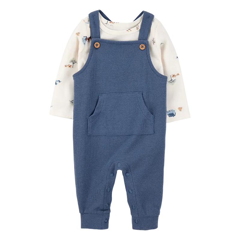 Salopette Gaufrée & T-shirt Bébé Garçon Carter's - Bleu