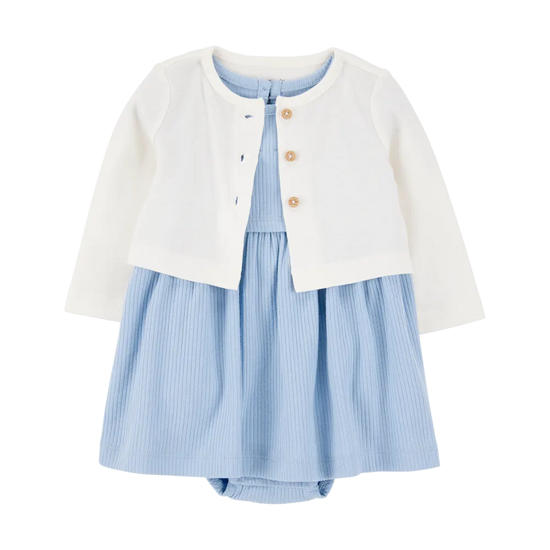 Robe-body & Cardigan Bébé Fille Carter's - Bleu