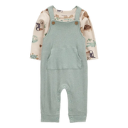 Ensemble salopette gaufrée et t-shirt bébé garçon
