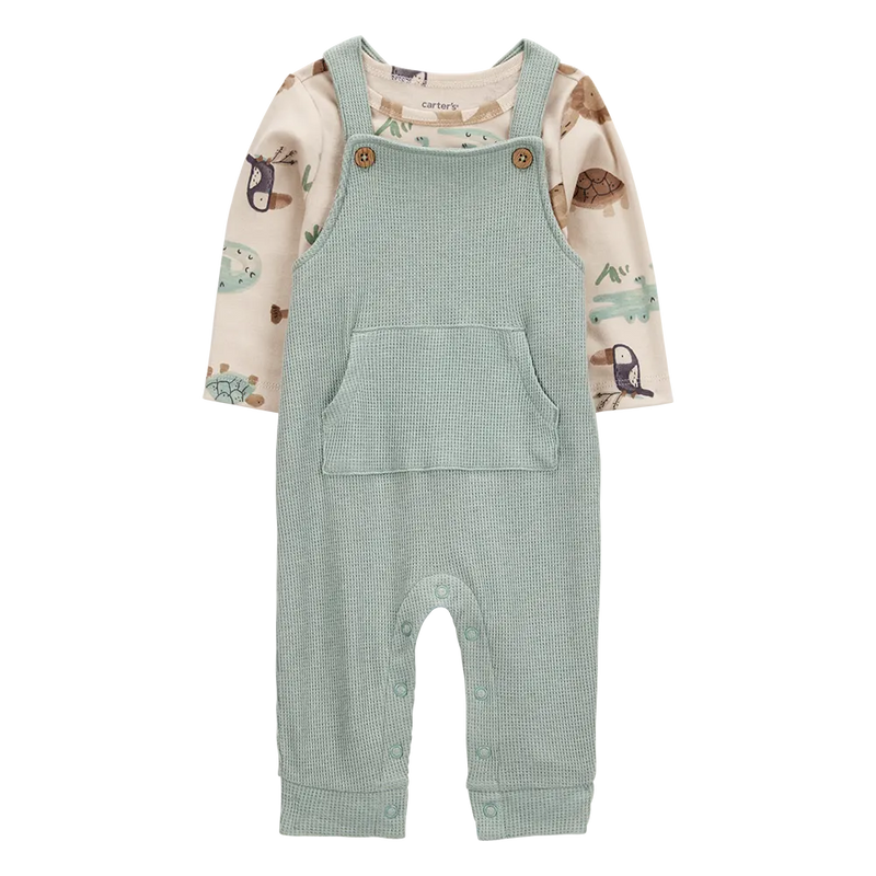 Salopette Gaufrée & T-shirt Bébé Garçon Carter's - Vert