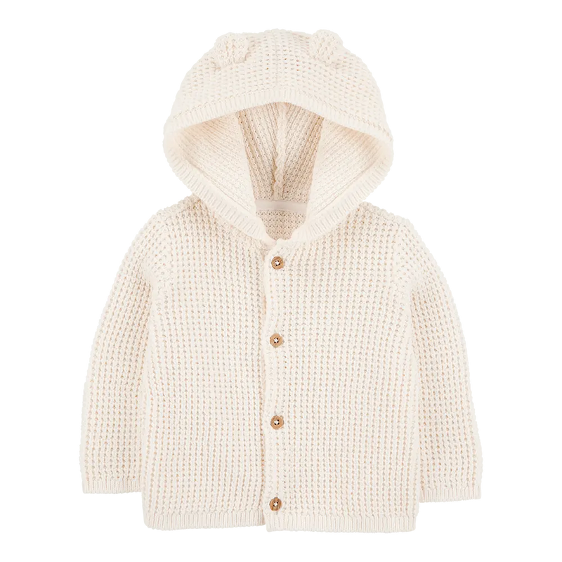 Cardigan à Capuche avec Oreilles 3D Bébé Carter's - Ivoire