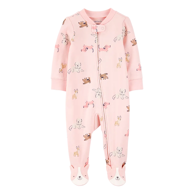 Pyjama dors-bien zippé chien bébé fille - Coton