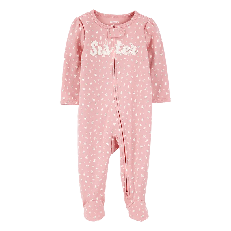 Grenouillère en Coton Zippé Bébé Fille Carter's - Petite Sœur
