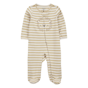 Pyjama dors-bien zippé lion rayé bébé garçon - Coton