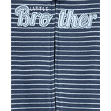 Pyjama dors-bien zippé "Petit Frère" rayé bébé