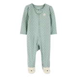 Pyjama dors-bien zippé à pois bébé fille - Coton