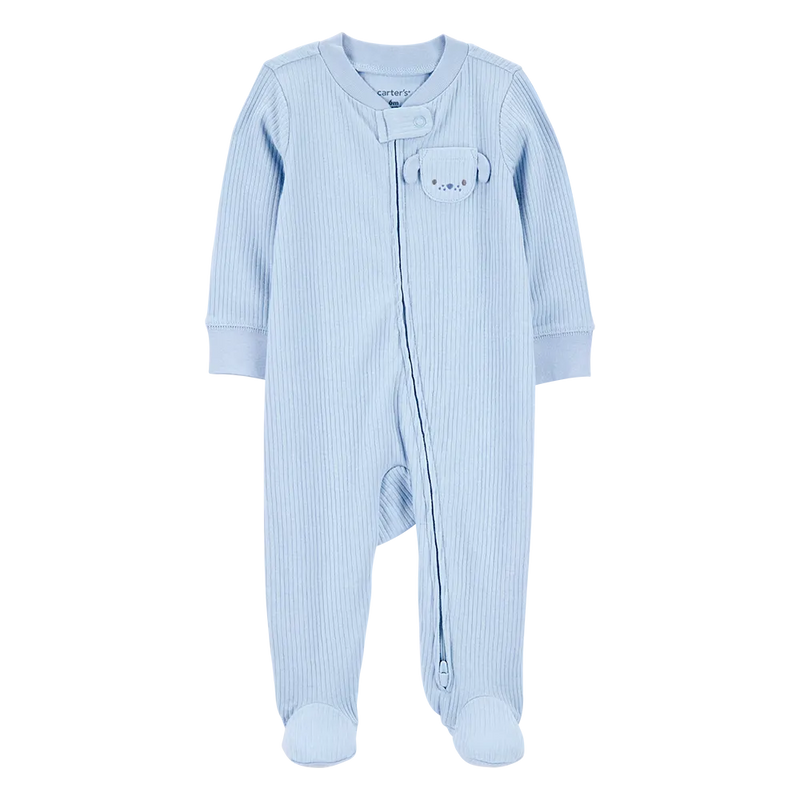 Carter's Baby Boy Ribbed Zip-Up Sleep & Play - Dog