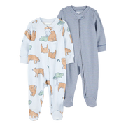 Lot de 2 pyjamas dors-bien zippés bébé garçon